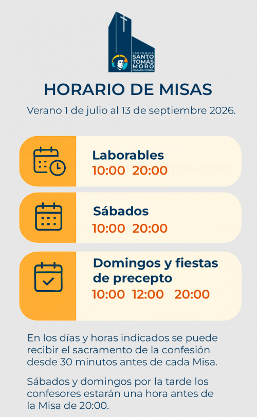 Horario de MIsas verano